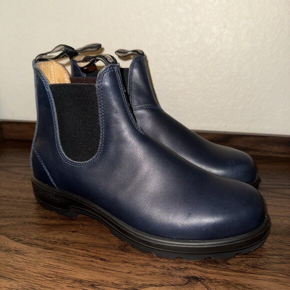 New Navy Blundstone Original 2246 Chelsea Genuine Leather Boots US M 9.5 - Picture 2 of 10